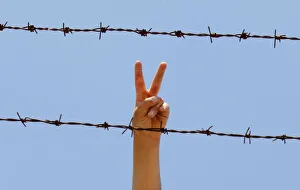 A Syrian flashes V-sign at a refugee camp in the Turkish border town of Altinozu in Hatay A Syrian flashes V-sign at a refugee camp in the Turkish border town of Altinozu in Hatay