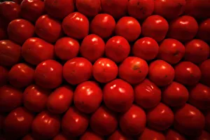 Tomatoes are displayed at a vegetable stall in La Merced market, downtown Mexico City Tomatoes are displayed at a vegetable stall in La Merced market, downtown Mexico City