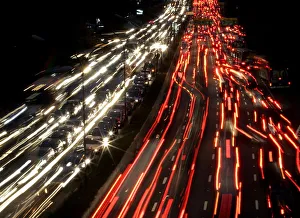 Vehicles crawl during traffic along a major road in Sao Paulo Vehicles crawl during traffic along a major road in Sao Paulo
