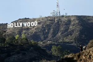 Images Dated 22nd February 2014: A view of the Hollywood sign from Bronson Canyon park in Hollywood