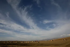 A view of makeshift houses at a shanty town in the desert of Canete A view of makeshift houses at a shanty town in the desert of Canete