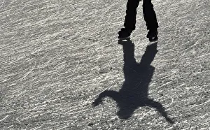 A visitor skates on the ice rink at Tower of London A visitor skates on the ice rink at Tower of London