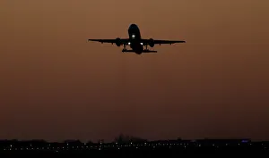 A Wizz Air passenger plane takes off from London Luton Airport, Luton A Wizz Air passenger plane takes off from London Luton Airport, Luton