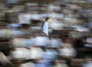 A worshipper leaves during Friday prayers at the University of Tehran A worshipper leaves during Friday prayers at the University of Tehran