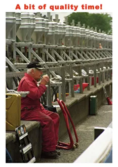 Motorcycle Racing Prints: EX TT 2000 pit lane