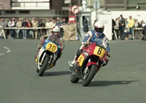 Paul Hunt (Kawasaki) and Justin Urch (Suzuki) 1986 Senior Manx Grand Prix Paul Hunt (Kawasaki) and Justin Urch (Suzuki) 1986 Senior Manx Grand Prix