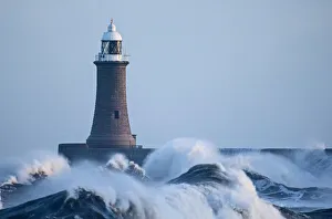 Rough seas during winter storm Tynemouth Tyne & Wear Rough seas during winter storm Tynemouth Tyne & Wear