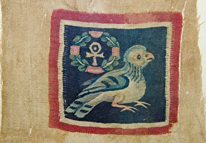 Textile panel depicting a bird with anhk-cross dating to 5-7th century AD from Akhmim Textile panel depicting a bird with anhk-cross dating to 5-7th century AD from Akhmim