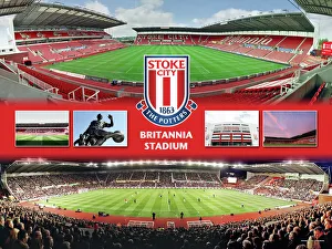 Popular themes/stoke city fc/britannia stadium framed panoramic montage Popular themes/stoke city fc/britannia stadium framed panoramic montage