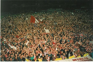 Fans celebrate on pitch after promotion secured 1993 Fans celebrate on pitch after promotion secured 1993