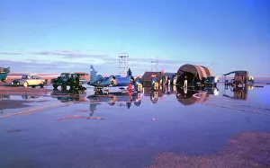 Bluebird camp flooded on Lake Eyre 1963 Bluebird camp flooded on Lake Eyre 1963
