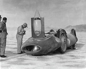Record Breakers Collection: Bluebird CN7 after crash Utah 1960