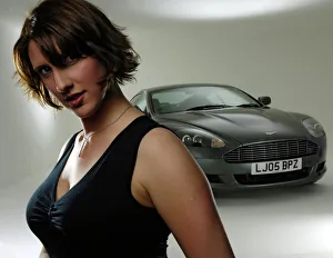 Female Model with 2005 Aston Martin DB9 Female Model with 2005 Aston Martin DB9