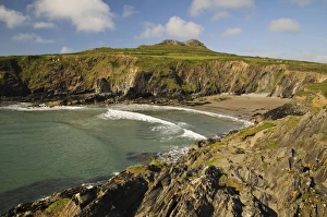 St Davids Head Print, Cliffs and Beach in May