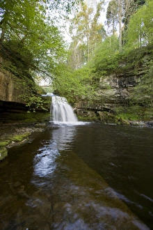 British National Park Landscapes Prints: View of waterfall and river, Cauldron Falls