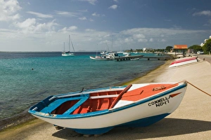 ABC Islands - BONAIRE - Kralendijk: Rowboat & Waterfront ABC Islands - BONAIRE - Kralendijk: Rowboat & Waterfront