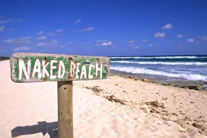Abstract of naked beach sign in Cozumel Mexico Abstract of naked beach sign in Cozumel Mexico