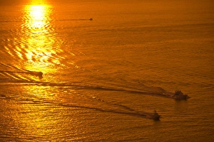 Aerial View of fishing boats from Pedragal Hill, near Cabo San Lucas, Baja California Aerial View of fishing boats from Pedragal Hill, near Cabo San Lucas, Baja California
