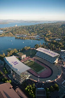 Aerial view of Husky Stadium, Seattle, Washington Aerial view of Husky Stadium, Seattle, Washington