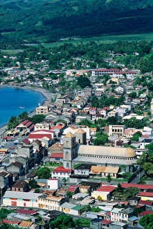 Aerial view of the town of Saint Pierre on the island of Martinique in the Caribbean Sea Aerial view of the town of Saint Pierre on the island of Martinique in the Caribbean Sea