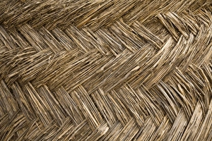 Africa, West Africa, Ghana, Yendi. Close-up shot of woven thatch Africa, West Africa, Ghana, Yendi. Close-up shot of woven thatch