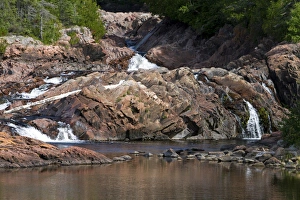 Aguasabon River flowing into Lake Superior at Terrace Bay, Ontario, Canada Aguasabon River flowing into Lake Superior at Terrace Bay, Ontario, Canada