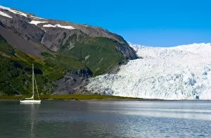 Aialik Collection: Aialik Glacier calves into Aialik Bay in Kenai Fjords National Park Alaska