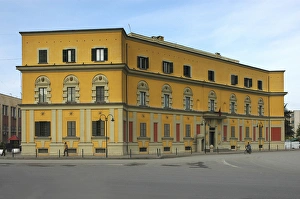 Albania, Tirana, Skanderbeg square, buildings in Italian Fascist style Albania, Tirana, Skanderbeg square, buildings in Italian Fascist style