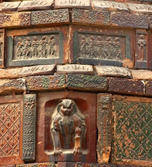 Ancient Crouching Tiger Dancer Bricks Buddhas Dancers Chinese Officials Iron Pagoda Ancient Crouching Tiger Dancer Bricks Buddhas Dancers Chinese Officials Iron Pagoda