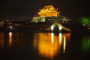Ancient Dragon Pavilion Longting Park Night Reflection Bridge Kaifeng China Kaifeng Ancient Dragon Pavilion Longting Park Night Reflection Bridge Kaifeng China Kaifeng