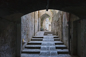 Ancient street in the old town, Jerusalem, Israel Ancient street in the old town, Jerusalem, Israel