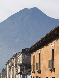 Antigua, Guatemala Building facades and nearby vocano Antigua, Guatemala Building facades and nearby vocano