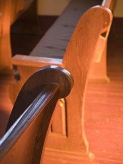 Arizona, Tucson, Pews (or benches/seats) in a historic Jewish Synagaogue Arizona, Tucson, Pews (or benches/seats) in a historic Jewish Synagaogue