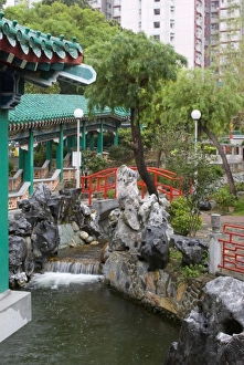 Asia, China, Hong Kong, Kowloon, Wong Tai Sin district. Good Wish Gardens on the Asia, China, Hong Kong, Kowloon, Wong Tai Sin district. Good Wish Gardens on the