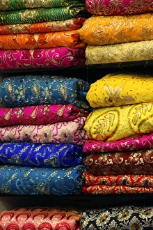 Asia, India, Delhi. Colorful Sari Shop in Old Delhi Asia, India, Delhi. Colorful Sari Shop in Old Delhi