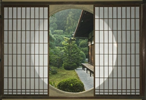 Asia, Japan, Kyoto, Sesshudera, Tea House Window Asia, Japan, Kyoto, Sesshudera, Tea House Window