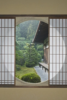 Asia, Japan, Kyoto, Sesshuji Temple, Tea House Windo Asia, Japan, Kyoto, Sesshuji Temple, Tea House Windo