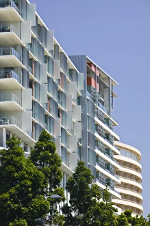 AUSTRALIA, State of Queensland, Brisbane. Southbank District--modern buildings along AUSTRALIA, State of Queensland, Brisbane. Southbank District--modern buildings along