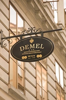 AUSTRIA-Vienna: Demel Cafe Sign / Famous Viennese Cafe AUSTRIA-Vienna: Demel Cafe Sign / Famous Viennese Cafe