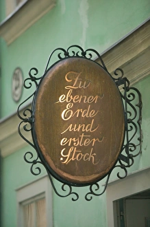 AUSTRIA-Vienna: Spittelberg Historic District / Cafe Sign AUSTRIA-Vienna: Spittelberg Historic District / Cafe Sign