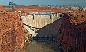 AZ, Arizona, Page. Glen Canyon Dam on Colorado River AZ, Arizona, Page. Glen Canyon Dam on Colorado River