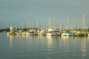 BAHAMAS- Abacos-Great Abaco Island-Marsh Harbour: Town Marina at Sunset BAHAMAS- Abacos-Great Abaco Island-Marsh Harbour: Town Marina at Sunset