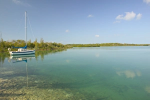 BAHAMAS- Abacos-Little Abaco Island-Coopers Town: Solitary Boat BAHAMAS- Abacos-Little Abaco Island-Coopers Town: Solitary Boat