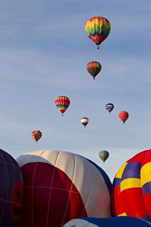Balloons lifting for the Mass Ascension at the Albuquerque International Balloon Fiesta Balloons lifting for the Mass Ascension at the Albuquerque International Balloon Fiesta