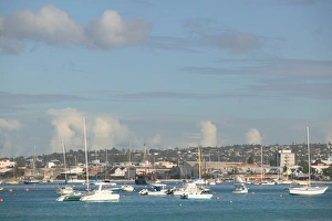 BARBADOS, Bridgetown, Town View along Carlisle Bay, Morning BARBADOS, Bridgetown, Town View along Carlisle Bay, Morning