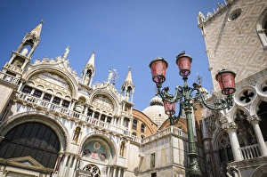 Basilica San Marco (Saint Marks Cathedral) and street lamp, Venice, Veneto, Italy Basilica San Marco (Saint Marks Cathedral) and street lamp, Venice, Veneto, Italy