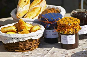 Basket with croissants Basket with croissants