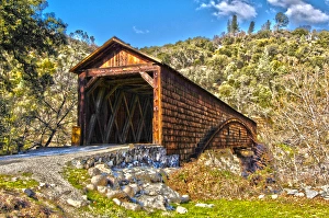 The beautiful Bridgeport covered bridge over the south fork of the Yuba River in Penn Valley The beautiful Bridgeport covered bridge over the south fork of the Yuba River in Penn Valley