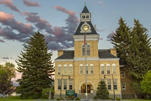 The Beaverhead County Courthouse at dusk in downtwon Dillon, Montana, USA The Beaverhead County Courthouse at dusk in downtwon Dillon, Montana, USA