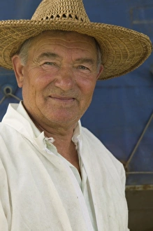 Bee keeper man in hat, Romania, Danube Delta MR Bee keeper man in hat, Romania, Danube Delta MR